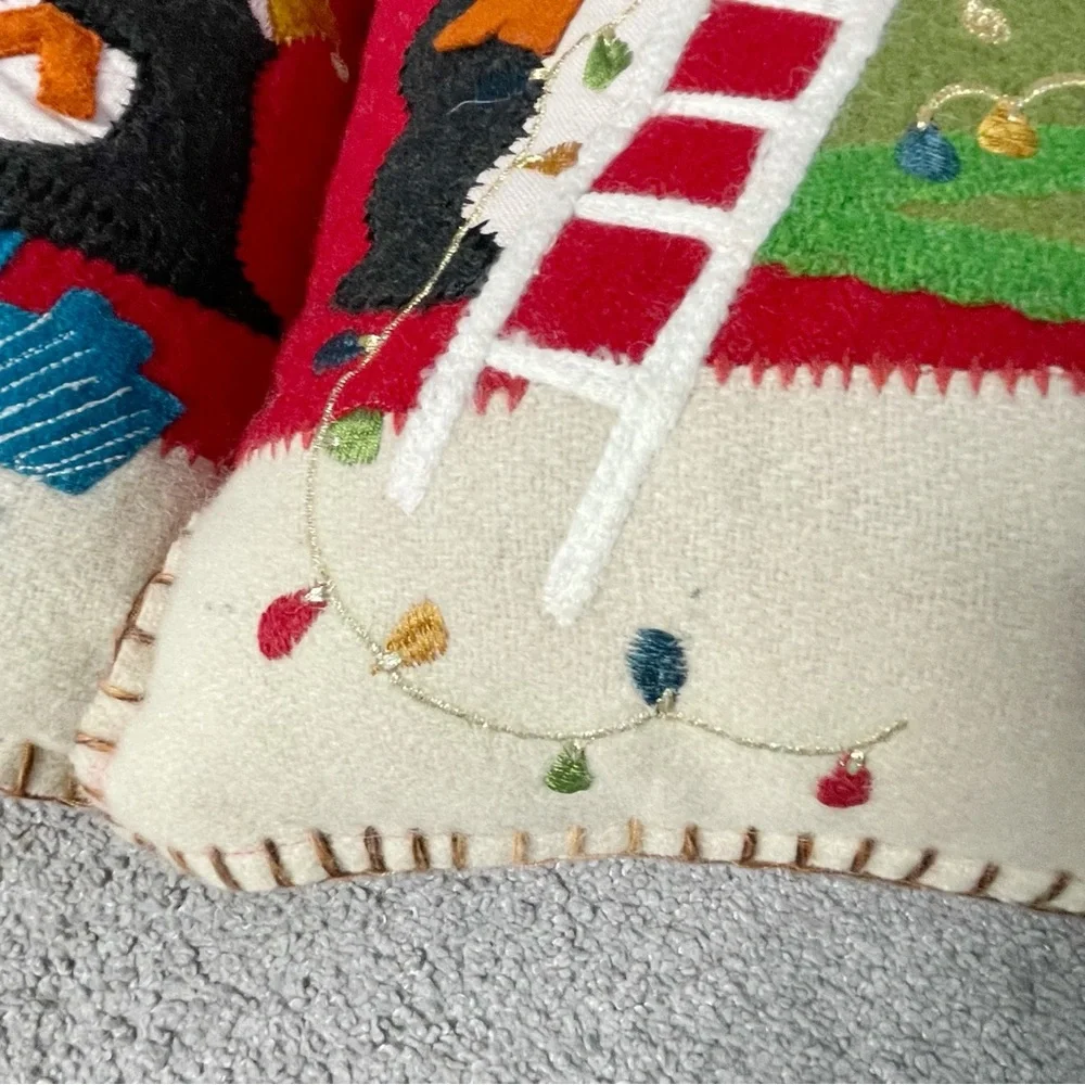 Pier 1 Imports Whimsy Penguin & Christmas Tree Pillow Red Holiday 16 x 16 Set 2